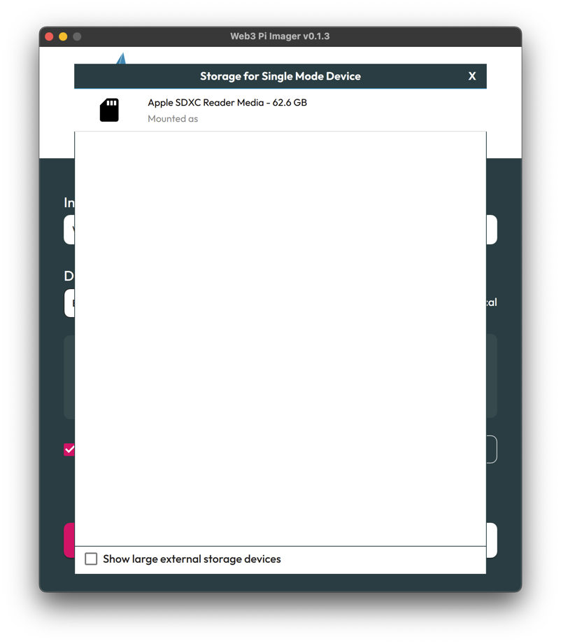 Preparing SD Card using Web3 Pi Imager